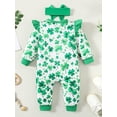 thumbnail image 4 of St Patricks Day Baby Boy Girl Outfit Jumpsuit Shamrock Print Long Sleeve  one-piece  Newborn Infant Spring Clothes, 4 of 8