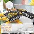 thumbnail image 2 of Sunflower Country 4 Piece Duvet Cover Set Twin Size Florals Bee Farmhouse Black Buffalo Plaid Soft Bedding Set Comforter Cover, 1 Duvet Cover 1 Flat Sheets and 2 Pillowcases, 2 of 9