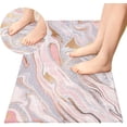 thumbnail image 4 of GZHJMY Pink Marble Bathroom Rug Mat,Soft and Absorbent Bath Mats Non-Slip Carpet Machine Washable Kitchen Mat for Bathroom, Tub and Shower 39x20in Carpet Runner, 4 of 7