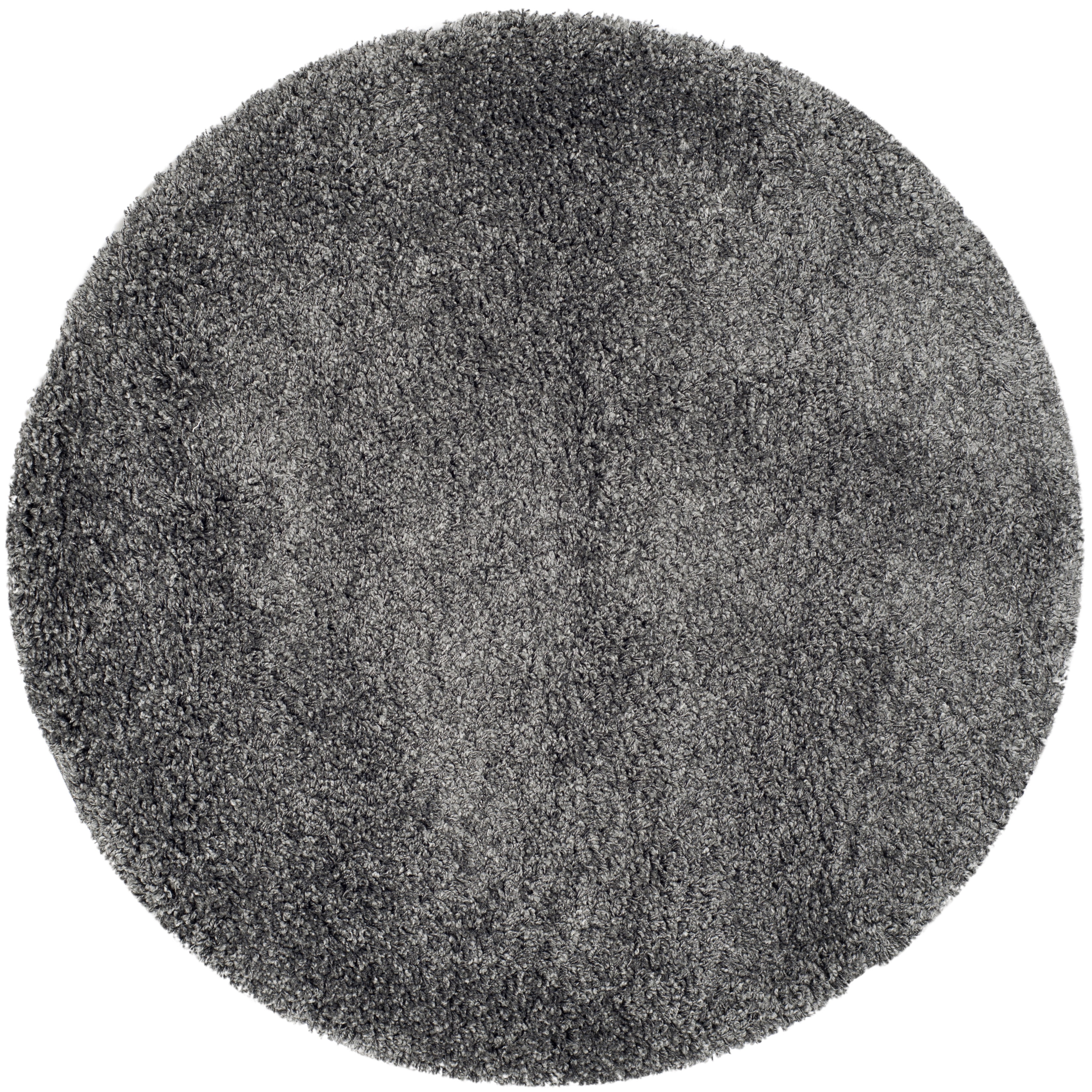 SAFAVIEH California Plush Solid Shag Area Rug, Dark Grey, 5'3" x 5'3" Round - Modern Design, Dark Grey, Non-Shedding & Easy Cleaning, Ultra Plush Thick Pile, Ideal for Living Room, Bedroom