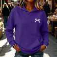 thumbnail image 5 of LUVDA Bow Print Hoodie for Women Cute Graphic Pullover Long Sleeve Casual Sweatshirt Top, 5 of 7