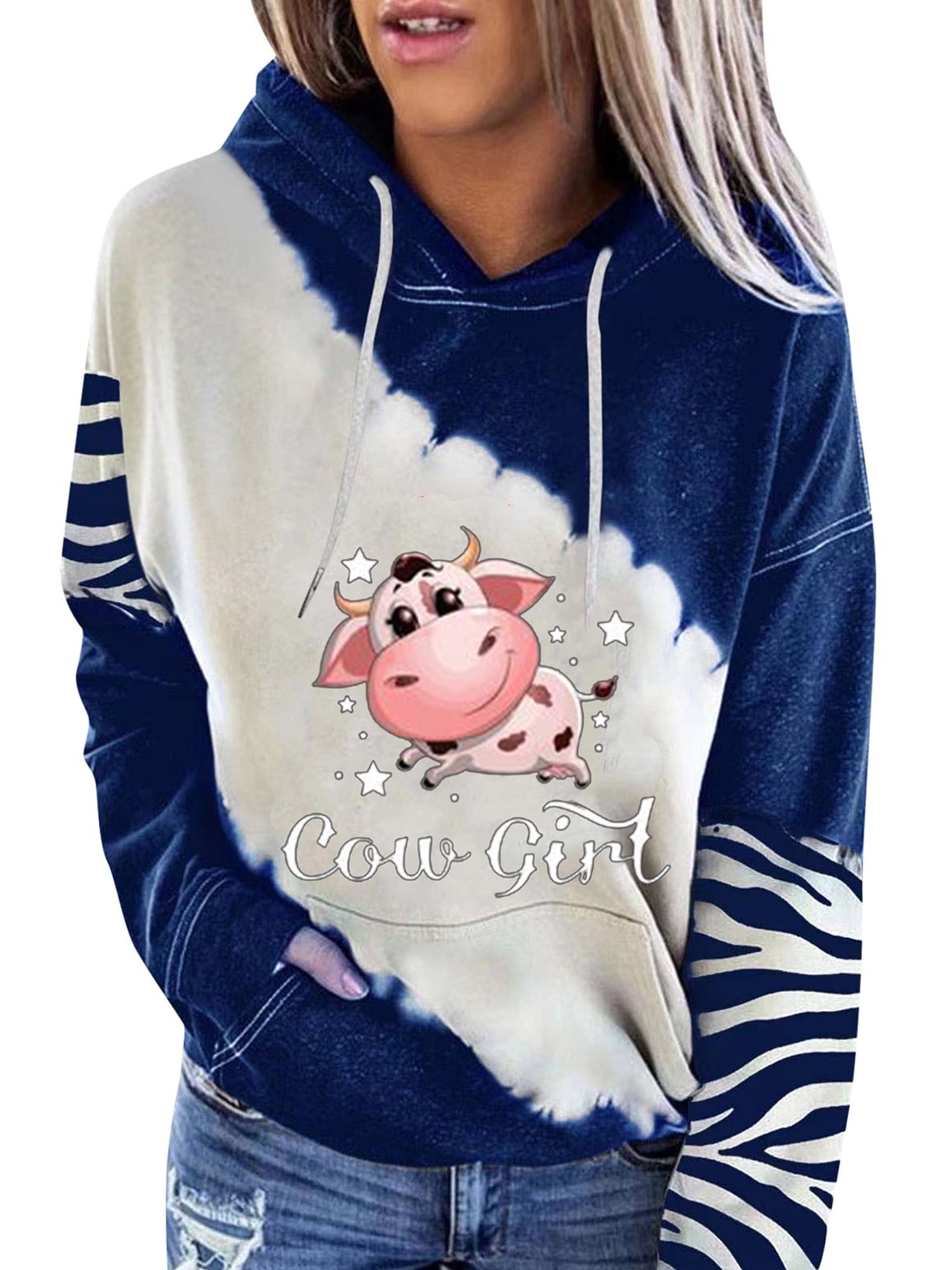barn smile Women Long Sleeve Sweatshirt Dress Hoodie for Pig Lovers