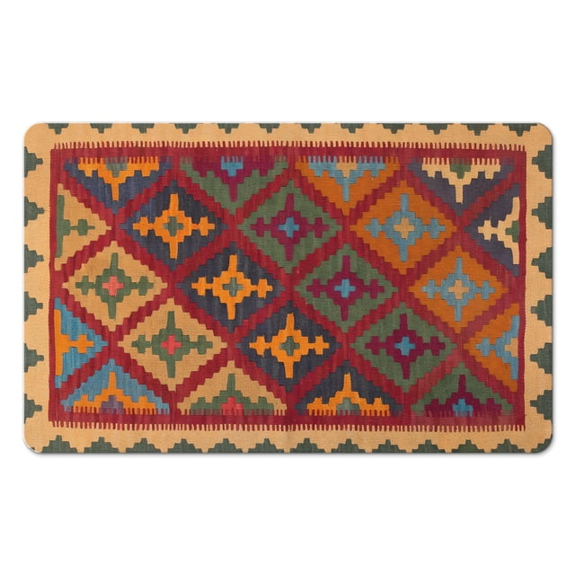 Experience Bathroom Luxury: Boho Bath Mat, Non-Slip, Soft, Absorbent, 20x32in - Machine Washable Floor Rug for Your Stylish Shower