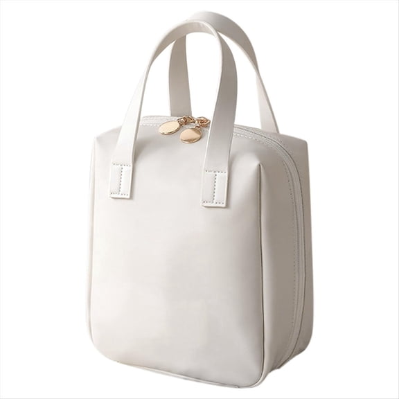 Travel Makeup Bag Cosmetics Storage Bag Portable Skincare Bag for Traveling Waterproof PU Leather Make Up Tote Bag,1 x Storage bag