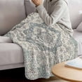 thumbnail image 3 of Beige Boho Floral Blanket Soft Cozy Warm Throw Blanket for Couch, Plush Fuzzy Flannel Fleece Blankets for Sofa, Medieval Vintage Ethnic Flower Abstract Bed Blankets Lightweight Gifts for Men, 40"x60", 3 of 9