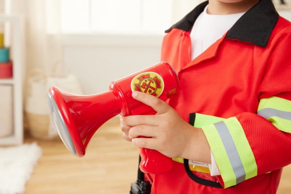Kidoozie Just Imagine Rescue Ready Firefighter Dress-Up Set – Pretend Play Firefighter Costume with Accessories – Ages 3+ Years