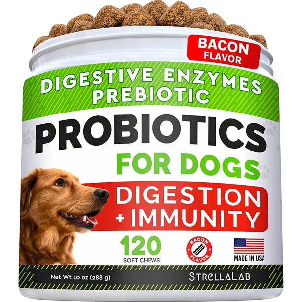 Dog Probiotics Treats for Picky Eaters Digestive Enzymes + Prebiotics Chewable Fiber