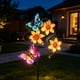 thumbnail image 1 of Estaca de jardín solar con lámpara de hierro y diseño de mariposa, luz decorativa para exteriores en jardín, patio, macizo de flores, resistente a la intemperie, 81.5 cm, 1 of 9