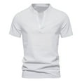 thumbnail image 1 of Camiseta de manga corta con cuello en V profundo para hombre - Camiseta elástica de mezcla de algodón - Diseño moderno para la playa y ocasiones informales de verano, 1 of 8