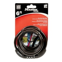 Master Lock 5/16" W x 6 ft. L Vinyl Covered Steel 4-Dial Combination Locking Cable 1 pk