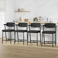 thumbnail image 5 of GOGRANT Counter Height Bar Stools with Footrest and Wood Back - Set of 2, Red, 5 of 7