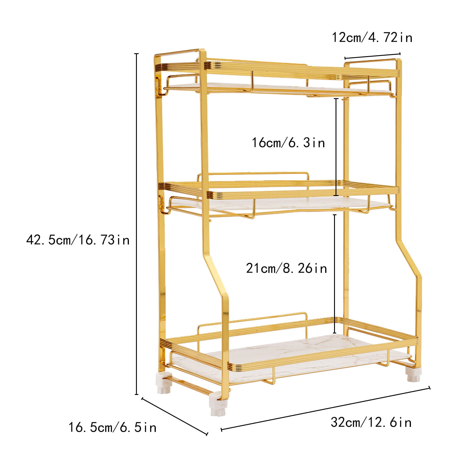 3 Tier Bathroom Countertop Organizer Shelf Rack Counter Bathroom Storage