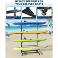 thumbnail image 3 of Kayak Storage Rack for 2-6 Kayaks Freestanding Kayak Rack for Outdoor Storage with Movable Wheels, Heavy-Duty Steel Kayak Hanger Holder with Hanging Straps, 3 of 6