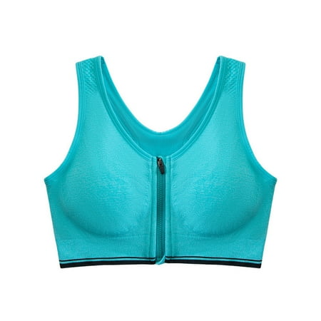 

YUEHAO underwear women Seamless Wireless Woman Sport Bra Air Permeable Sport Yoga Wireless Zipper Bra Green S