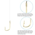 thumbnail image 4 of Uxcell 3# Small Fishing Hooks with 36cm Line, 0.3x0.16 Inch Double Hook Rigs with Barbs Fishing Hook, Gold Tone 20Pcs, 4 of 4
