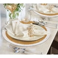 thumbnail image 3 of Beaded Placemats Set of 8 for Dining Table, Table Placemats, 14 Inches Round - Gold Ivory, 3 of 7