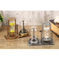 thumbnail image 4 of Reloj de arena de estilo europeo retro con torre de hierro, iluminado, reloj de arena, artesanía de escritorio, recuerdo para decoración de hotel y hogar (estilo mixto), 4 of 8