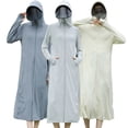 thumbnail image 2 of HAOYUNL Women's Full Body Hood Sun Shirt Summer UPF 50+ Long Sun Protection Jacket Protection Ice Silk Breathable Hoodie + Lenses Below the Knee, 2 of 10