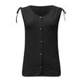thumbnail image 1 of Playeras,Blusas y Tops,Ropa para Mujer Crop Tank Tops Para Mujer Chaleco de cuello en U de color sólido casual sexy para mujer Diseño simple y exquisito (Black, M), 1 of 4