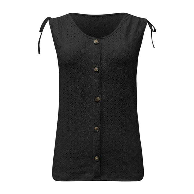 Playeras,Blusas y Tops,Ropa para Mujer Crop Tank Tops Para Mujer Chaleco de cuello en U de color sólido casual sexy para mujer Diseño simple y exquisito (Black, M)