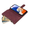 thumbnail image 4 of Dteck Case for Samsung Galaxy A26 5G with Card Slots,Magnetic Closure Leather Zipper Wallet Case Durable Flip Folio Kickstand Full Body Portection Cover Wrist Strap for Galaxy A15,Winered, 4 of 6