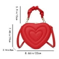 thumbnail image 2 of Yucurem Women Heart Shape Clutch Purse Underarm Bag Stylish Pu Tote Purse (Red) Fashion shoulder bag (Red), 2 of 10