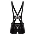 thumbnail image 5 of Lencería de charol para hombre, mono con tirantes, traje, pantalones cortos, mono con agujeros, mameluco ajustable, ropa para discoteca Rave, 5 of 5