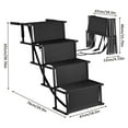 thumbnail image 2 of Foldable Dog Steps Portable Puppy Stairs 4 Steps Dog Stair Supports up to 176 Lb Wide Dog Ramp for Small Medium Large Dogs Cats, 2 of 9