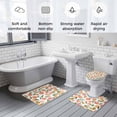 thumbnail image 6 of Peaches Watercolor Bathroom Rugs Set Pink Fruit Green Leaf Gradient Abstract Non Slip Absorbent Soft Bath Mats 3 Piece Set with Bathroom Rug, U-Shaped Floor Mat, Toilet Seat Cover Small Size, 6 of 9