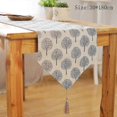 thumbnail image 2 of 12 Inch By 72 Inch Rustic Tree Table Runner Cotton Linen Pattern Washable Floral Tree Gray With, 2 of 5