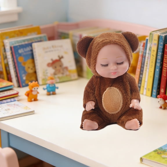 Mini Sleeping Baby Doll Toys, Soft Vinyl Doll Toys, Soothing Emotional Comfort Toys, Cute Cartoon Design Toys, Portable Desktop Decor Toys, Kids Pretend Play Small Gift Toys