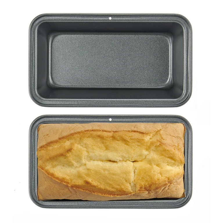 Baker's Mark 8 Compartment Non-Stick Carbon Steel Mini Bread Pan - 5 oz.  Capacity, 3 5/8 x 2 3/8 x 1 3/8 Cavities