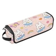 thumbnail image 2 of Hair Tool Organizer Bag with Heat Resistant Mat Removable Travel Storage Case for Hot Air Brushes Curling Irons Rabbit Wearing Blue Dress, 2 of 8