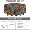thumbnail image 4 of Vintage Bohemia Mandala Round Tablecloth Washable Reusable Decoration Table Cover for Kitchen Party 60", 4 of 6