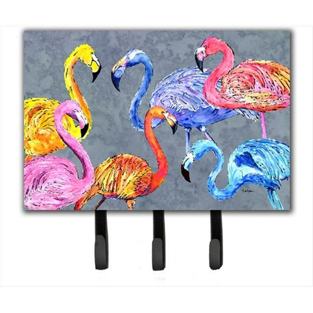 Carolines Treasures 8871TH68 6 x 9 Po. Flamingo Porte-Laisse Ou Porte-Clés Six Sens