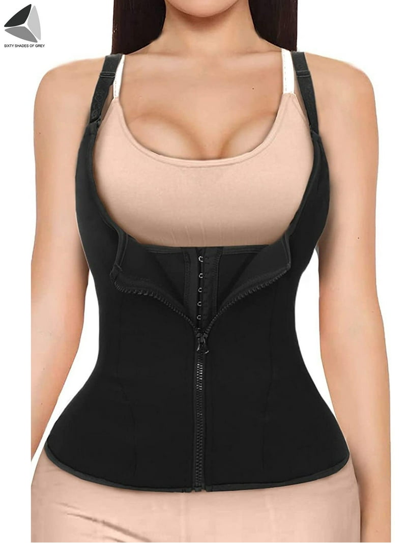 PULLIMORE Women's Waist Trainer Corset Zipper Vest Tummy