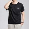 thumbnail image 4 of Camiseta de seda de hielo para hombre, camisetas de manga corta de verano 2023, finas, transpirables, de secado rápido, camisetas holgadas informales con estampado de letras a la moda para hombre, 4 of 5