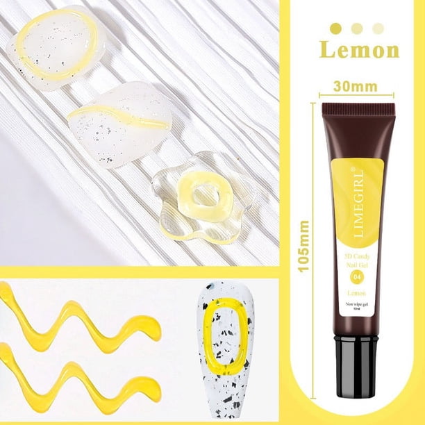 Xihbxyly dia del primer ministro Manguera Pegamento para uñas tridimensional Caramelo Macaron Gelatina Gel sin lavado Manicura