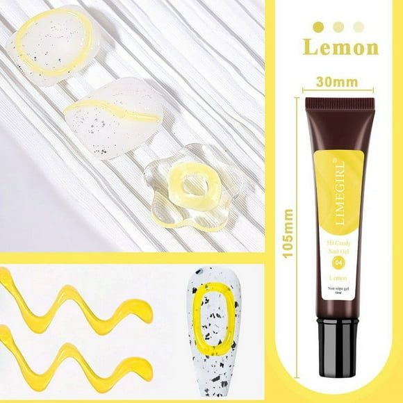 Xihbxyly dia del primer ministro Manguera Pegamento para uñas tridimensional Caramelo Macaron Gelatina Gel sin lavado Manicura