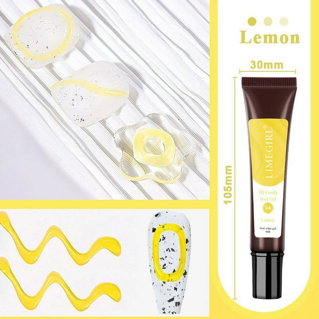 Xihbxyly dia del primer ministro Manguera Pegamento para uñas tridimensional Caramelo Macaron Gelatina Gel sin lavado Manicura