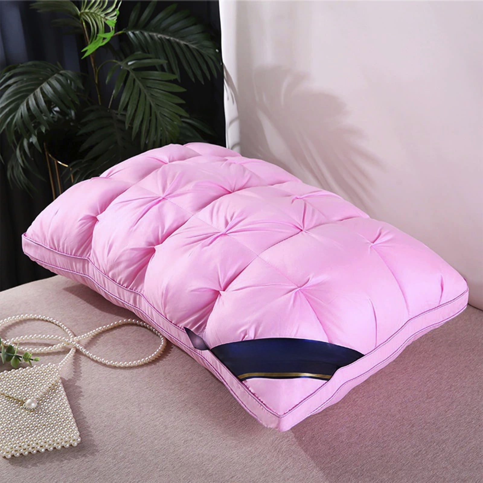 Luxury Goose Feather Down Pillows, Hotel Bed Pillows for Sleeping, Soft Fluffy for Sleepers (19"x29")