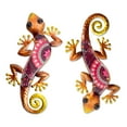 thumbnail image 6 of HONGLAND Metal Outdoor Wall Decor 2Pcs Gecko Wall Decoration Lizard Metal Hanging Wall Art Glass Sculpture for Garden Yard Patio Fence (Red), 6 of 13