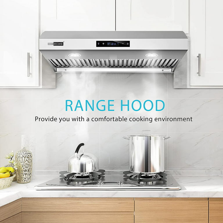 30 Inch Under Cabinet Range Hood with 900-CFM, 4 Speed Gesture  Sensing&Touch Control Panel, Stainless Steel Kitchen Vent
