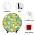 thumbnail image 4 of Wukai Lemons Chamomile Flowers And Leaves Print Decorative Plate for Display,Bone China Decorative Plate, Ceramic Dinner Plate with Stand, Vertical Ceramic Plate-7in, 4 of 6