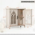 thumbnail image 4 of Alpha Joy 2-Door Accent Cabinet, Retro Storage Cabinet with Hollow-Carved Church Window Door for Entryway, Living Room, White, 4 of 15