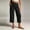 #Black, variant on Women's Cotton Blend Drawstring Wide Leg Capri Pants with Side Pockets,Black,Women's Capri L