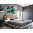 thumbnail image 6 of Wall Decorations Chicago Boston Los Angeles Brooklyn Bridge Skyline Canvas Art Black White USA New York City Pictures Teal Turquoise Lake Water Building Cityscape Home Living Room Office, 6 of 6