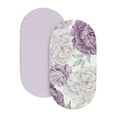 thumbnail image 2 of Sweet Jojo Designs Peony Floral Garden Purple Ivory and Green Baby Bassinet Fitted Sheets 2 Piece Set, 2 of 6