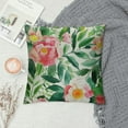 thumbnail image 2 of Creowell Spring Pillow Covers ,Pink Flowers Green Leaves Watercolor Floral Throw Pillow Case Home Decorations Cushion Cover for Couch Sofa Bed Farmhouse Indoor Outdoor Decor, 2 of 5