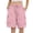 Pink, variant on Kilaqueen Women's Cargo Bermuda Shorts with Elastic Waist and Pockets, Lightweight Long Shorts for Hiking, Travel and Casual Summer Wear